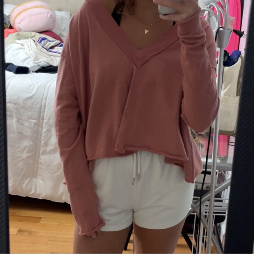 Pink V Neck Urban Outfitters Sweater